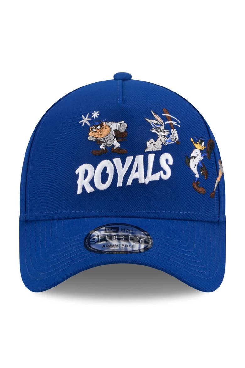 Youth New Era Royal Kansas City Royals Looney Tunes A-Frame 9FORTY Adjustable Hat, Alternate, color, Royal