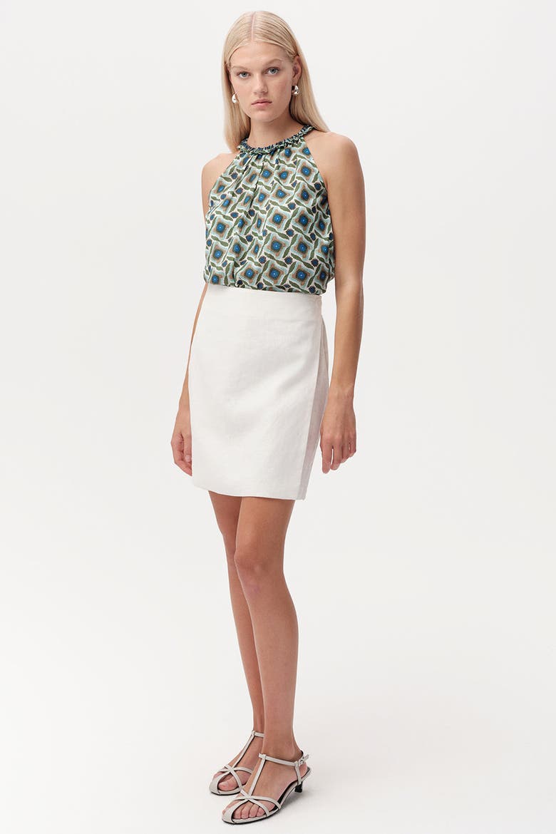 Carressa Elasticated Waist Linen Woven Shorts, Alternate, color, White