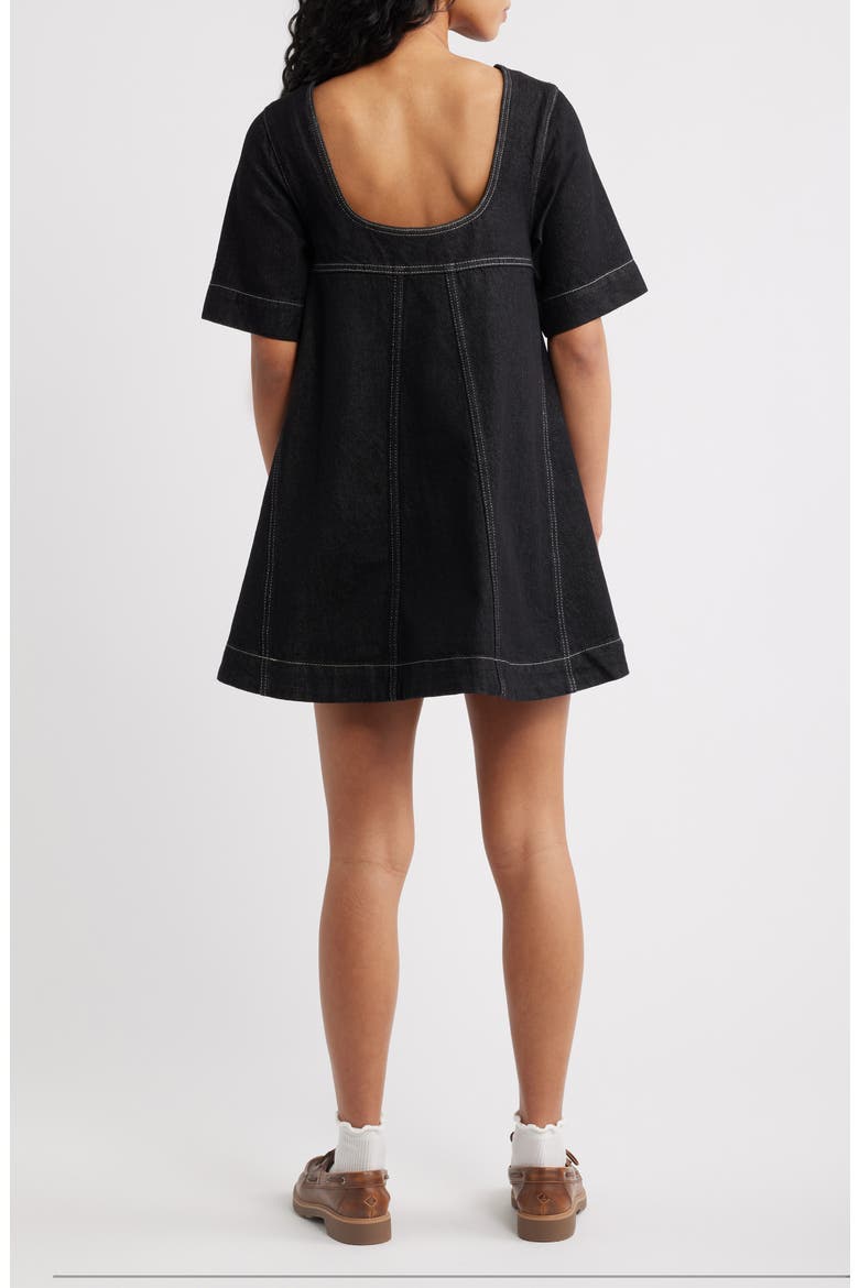 Bridget Organic Cotton Denim Minidress, Alternate, color, BLACK