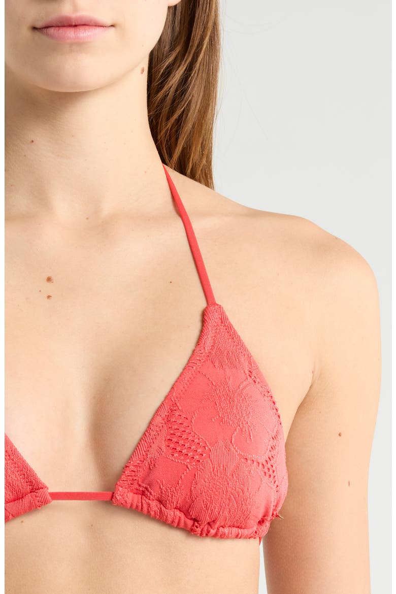 Oasis Triangle Bikini Top, Alternate, color, RED