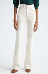 Veronica Beard Crosbie High Waist Cotton Corduroy Wide Leg Pants