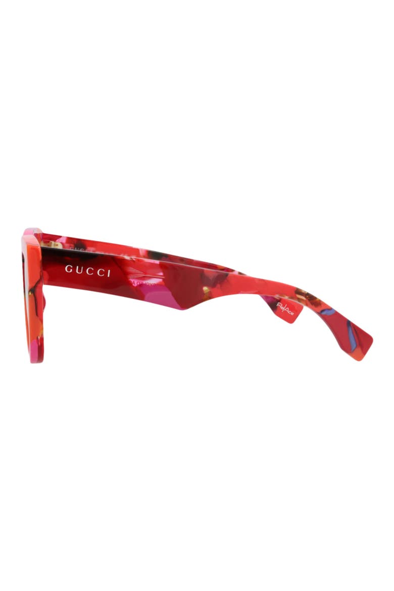 52mm Square Sunglasses, Alternate, color, RED RED ORANGE
