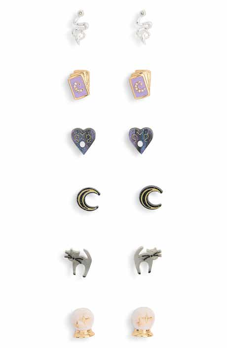 Set of 6 Halloween Stud Earrings