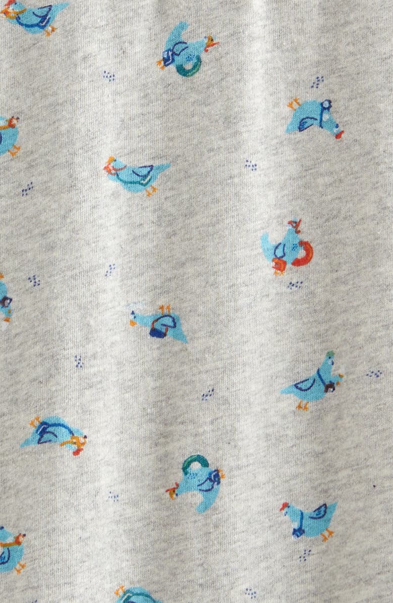 Tucker + Tate Print Cotton Polo Romper, Alternate, color, Grey Heather Tourist Pigeons