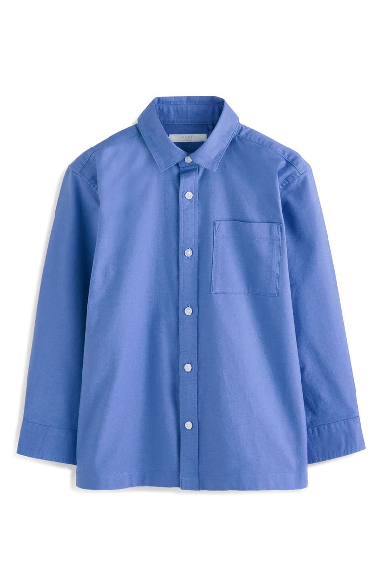 NEXT Kids' Cotton Oxford Button-Up Shirt, Main, color, Blue