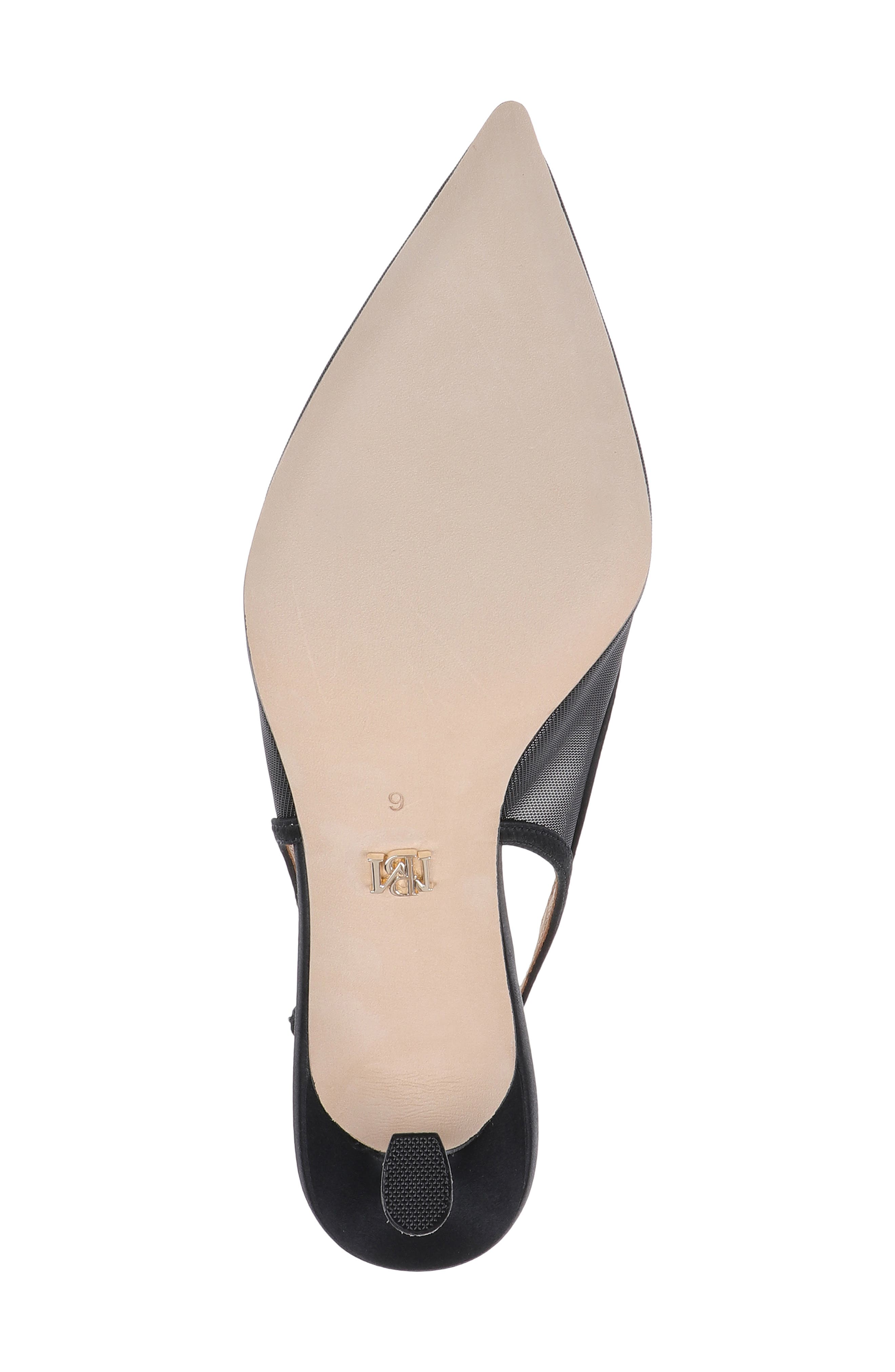 Badgley Mischka Collection Yuta Pointed Toe Slingback Pump, Alternate, color, Black Satin