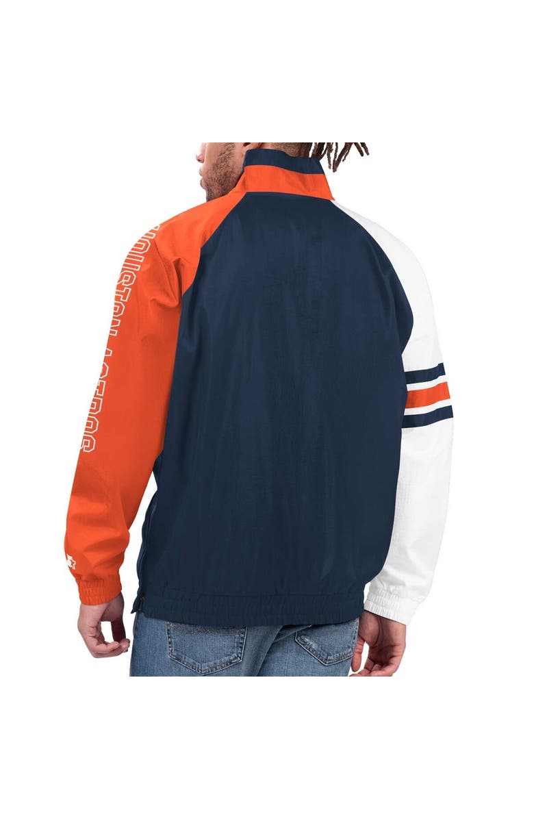 STARTER Men's Starter Navy/Orange Houston Astros Elite Raglan Half-Zip Jacket, Alternate, color, 