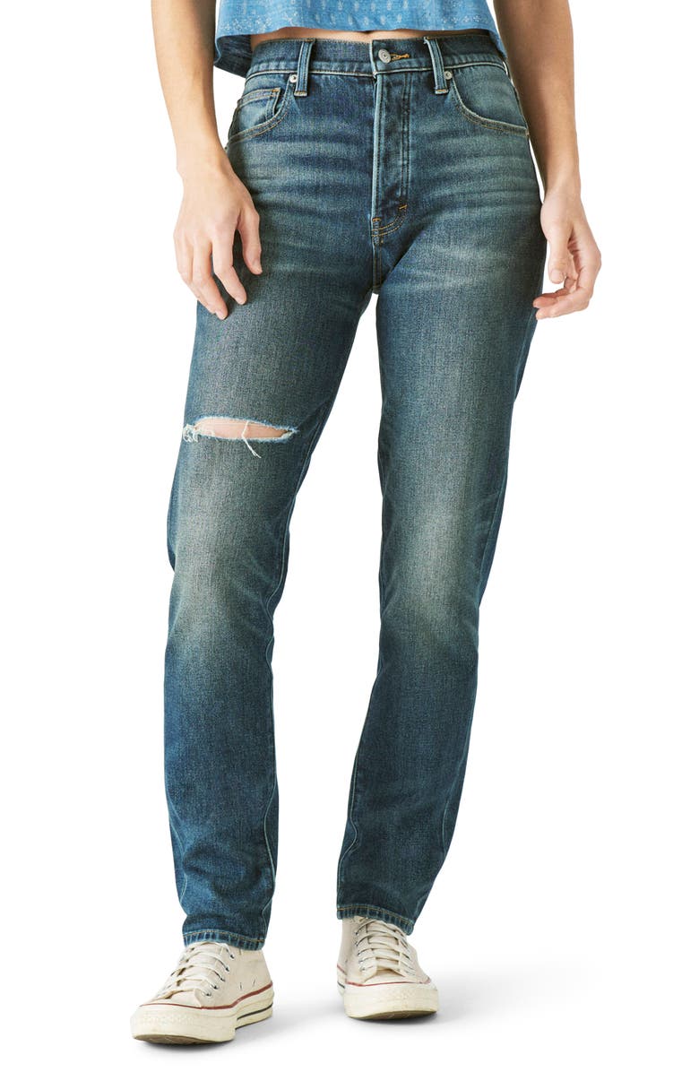 Lucky Brand Drew High Waist Mom Jeans, Main, color, 