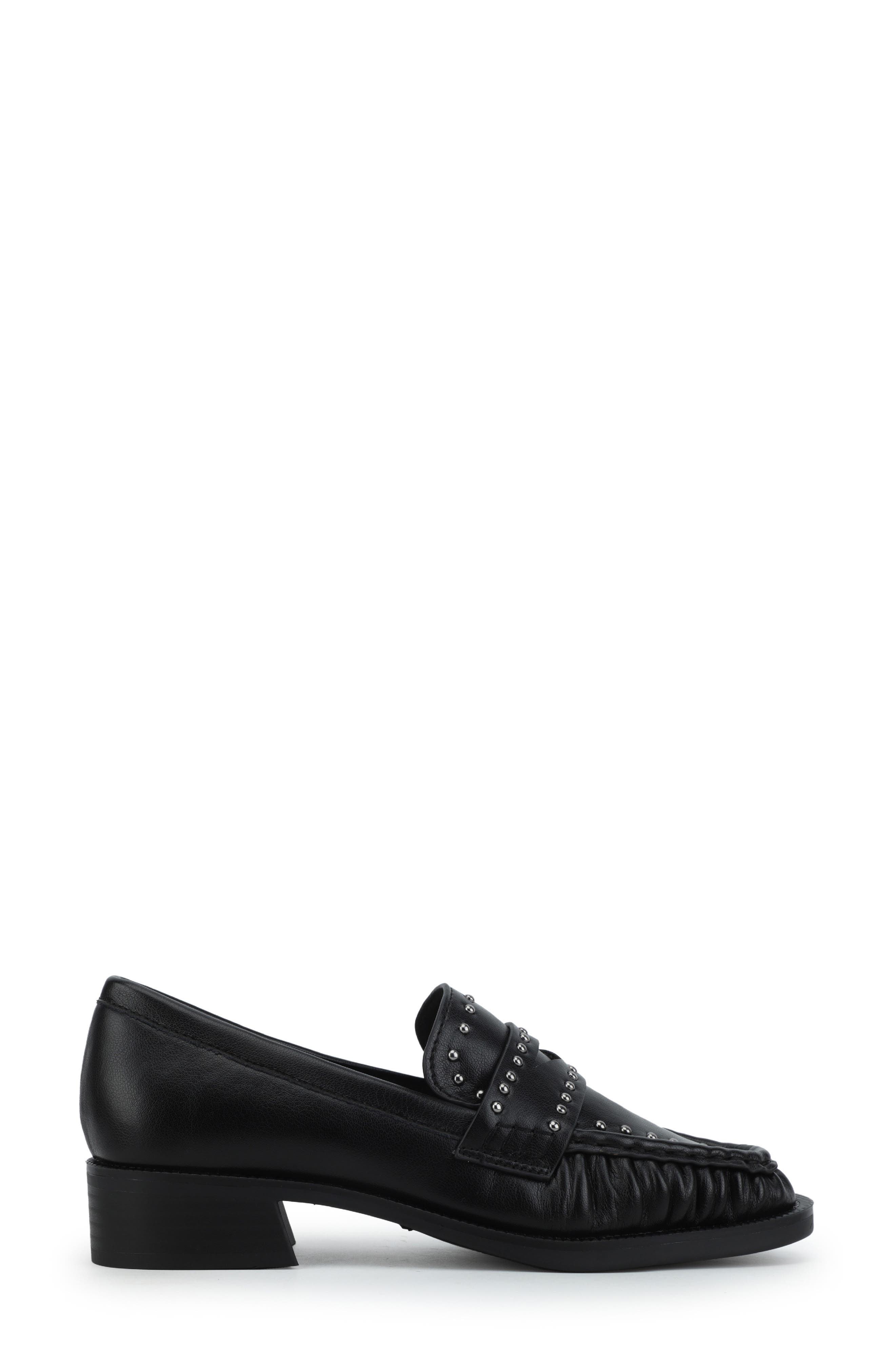 Vienna Studded Loafer, Alternate, color, BLACK