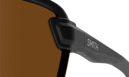 Smith Bobcat Photochromic 135mm Chromapop™ Shield Sunglasses In Matte Black/brown