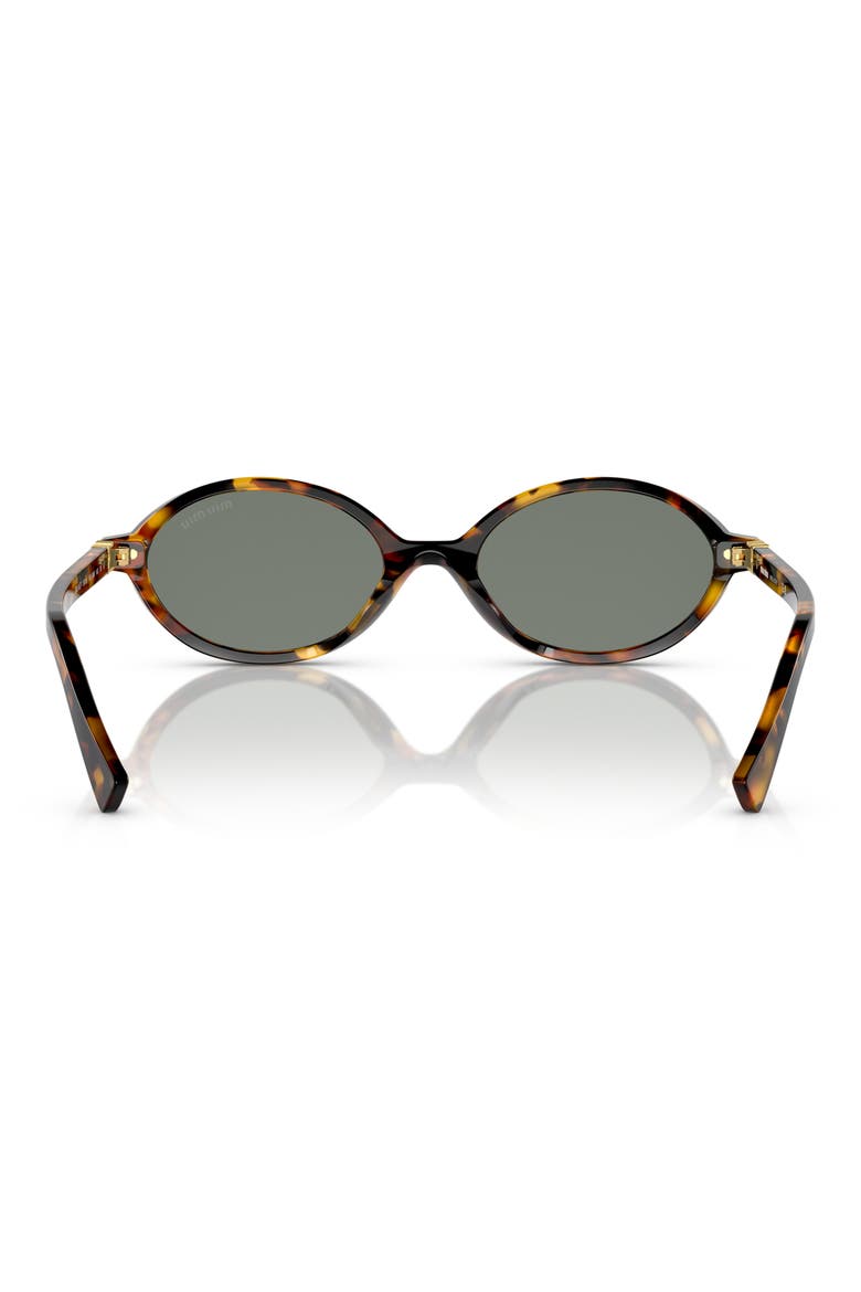 50mm Oval Sunglasses, Alternate, color, HONEY HAVANA / GREEN MIRROR