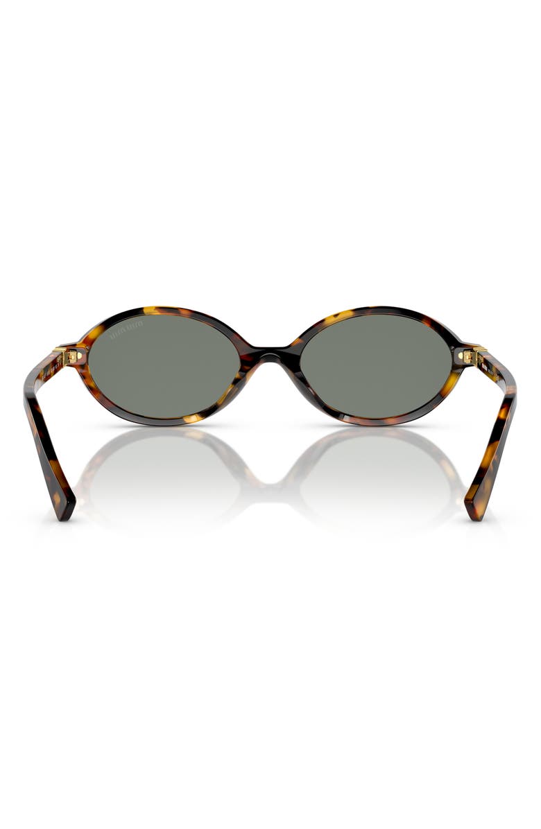 Miu Miu 50mm Oval Sunglasses, Alternate, color, Honey Havana / Green Mirror