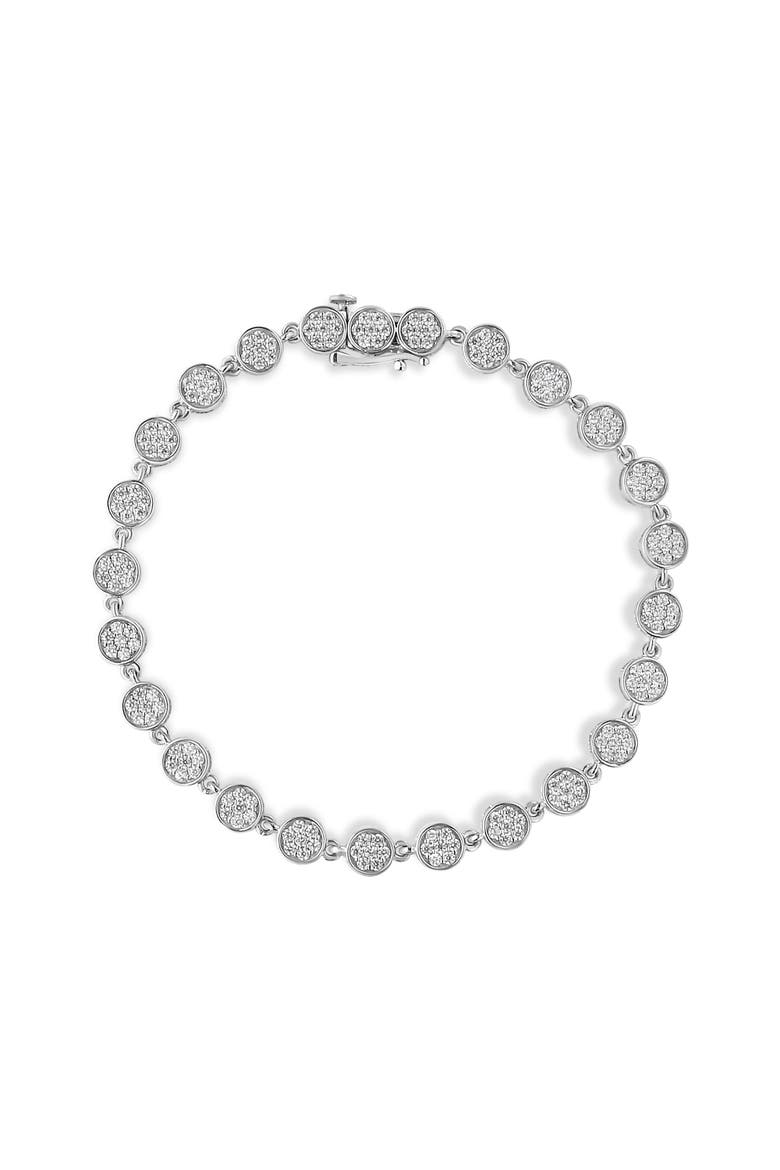 .925 Sterling Silver 2.0 Cttw Round Diamond Link Bracelet - 7.25", Main, color, White