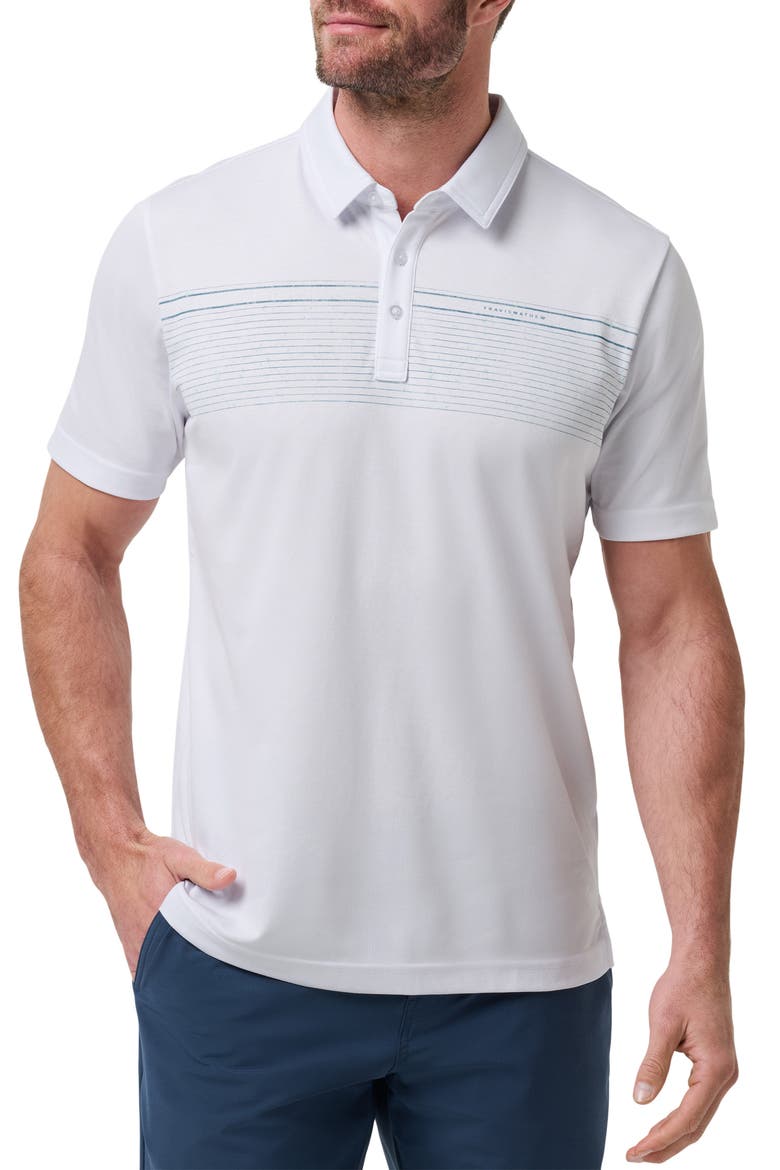 Overstay Chest Stripe Polo, Main, color, WHITE