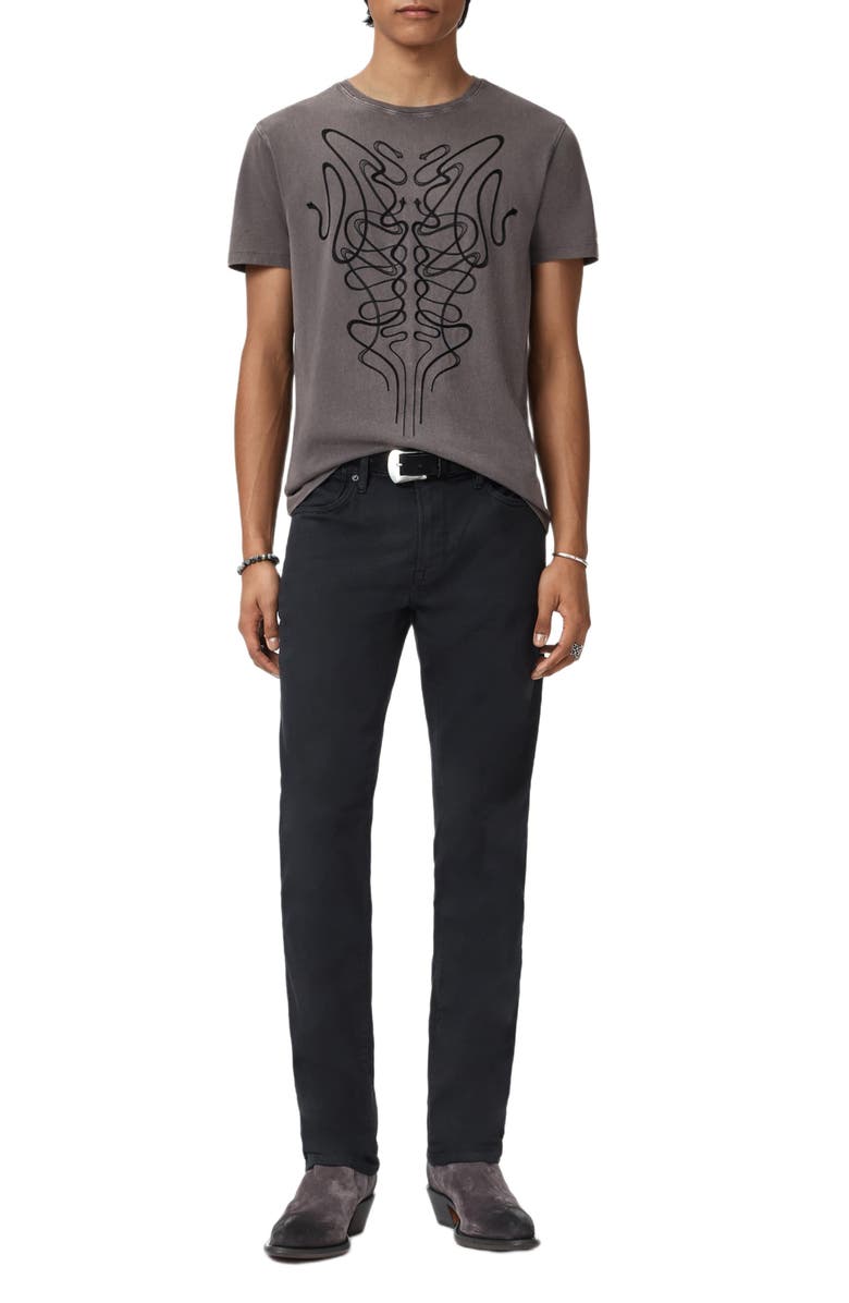 John Varvatos Onate Snake Organic Cotton Graphic T-Shirt, Alternate, color, Coal