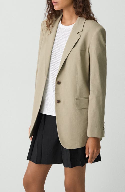 Theory Relaxed Blazer In Good Linen In Gray