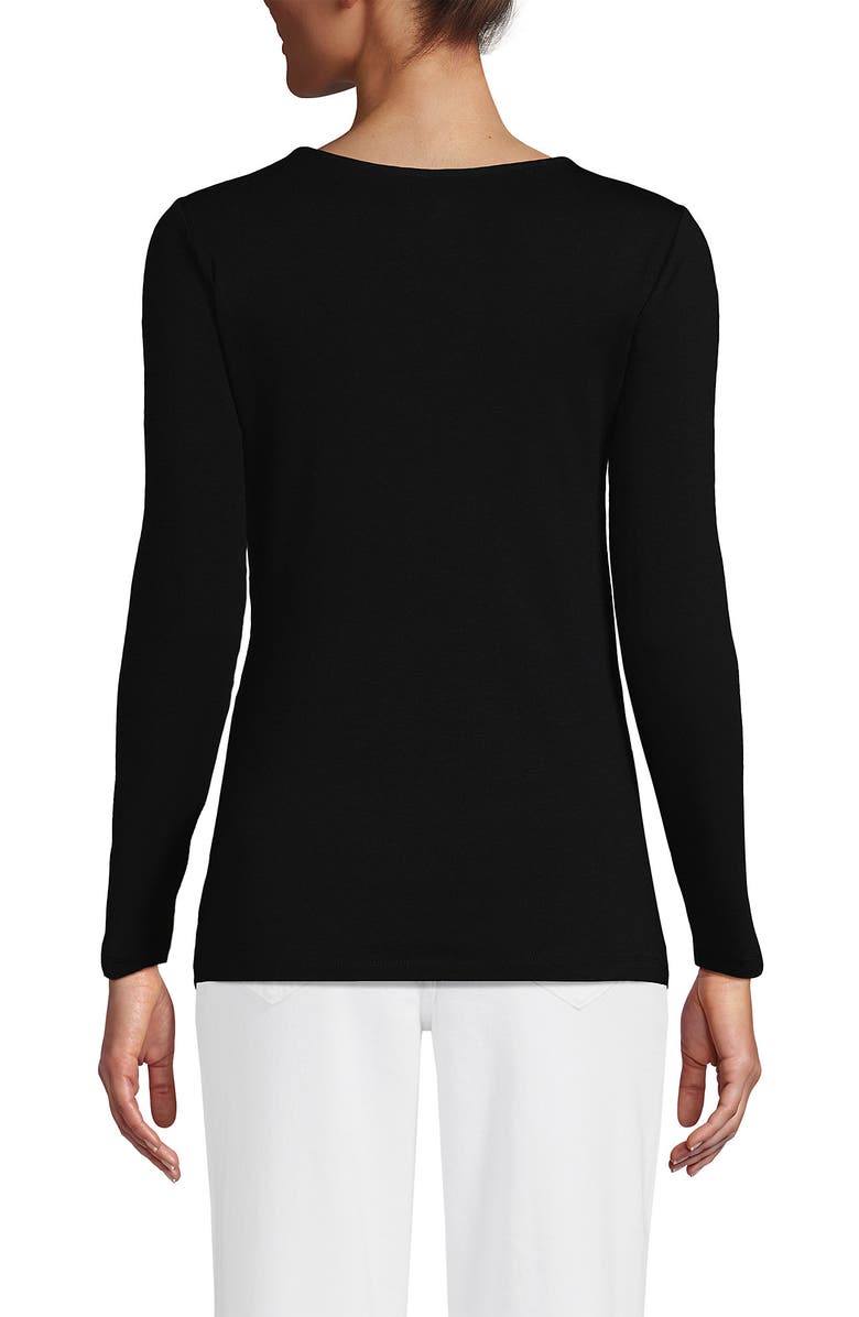 Lands' End Long Sleeve Lightweight Tie Front Top, Alternate, color,