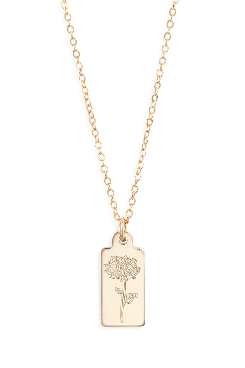 Tawney Birth Flower Pendant Necklace, Main, color, GOLD / NOVEMBER