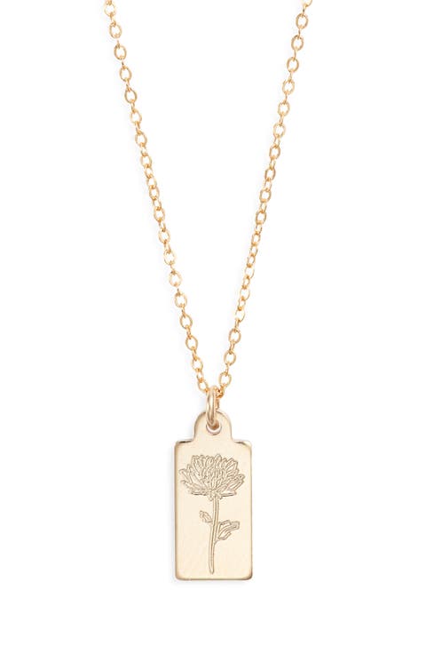 Tawney Birth Flower Pendant Necklace