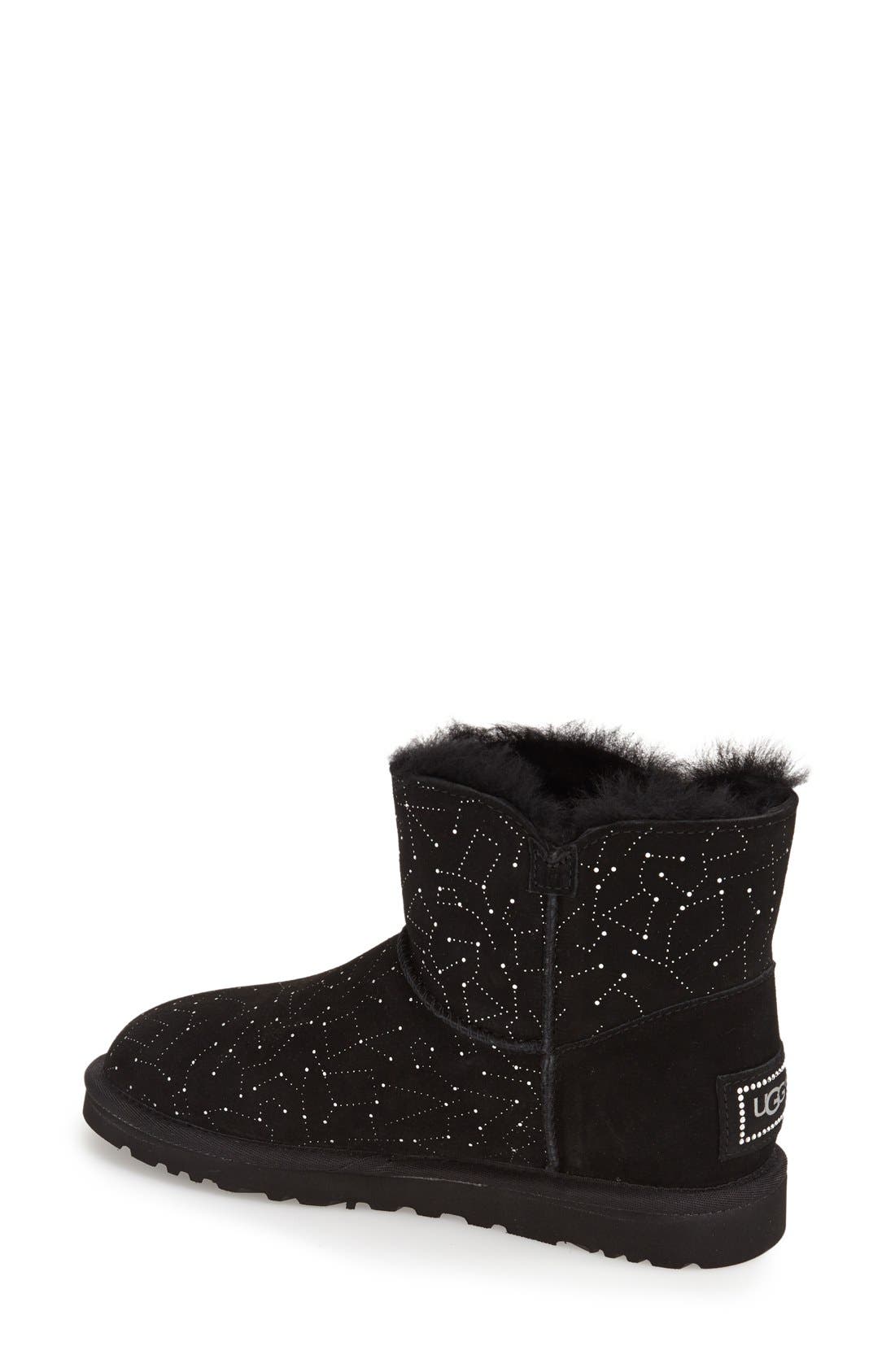 Australia 'Mini Bailey Button - Bling Constellation' Boot, Alternate, color, BLACK SUEDE
