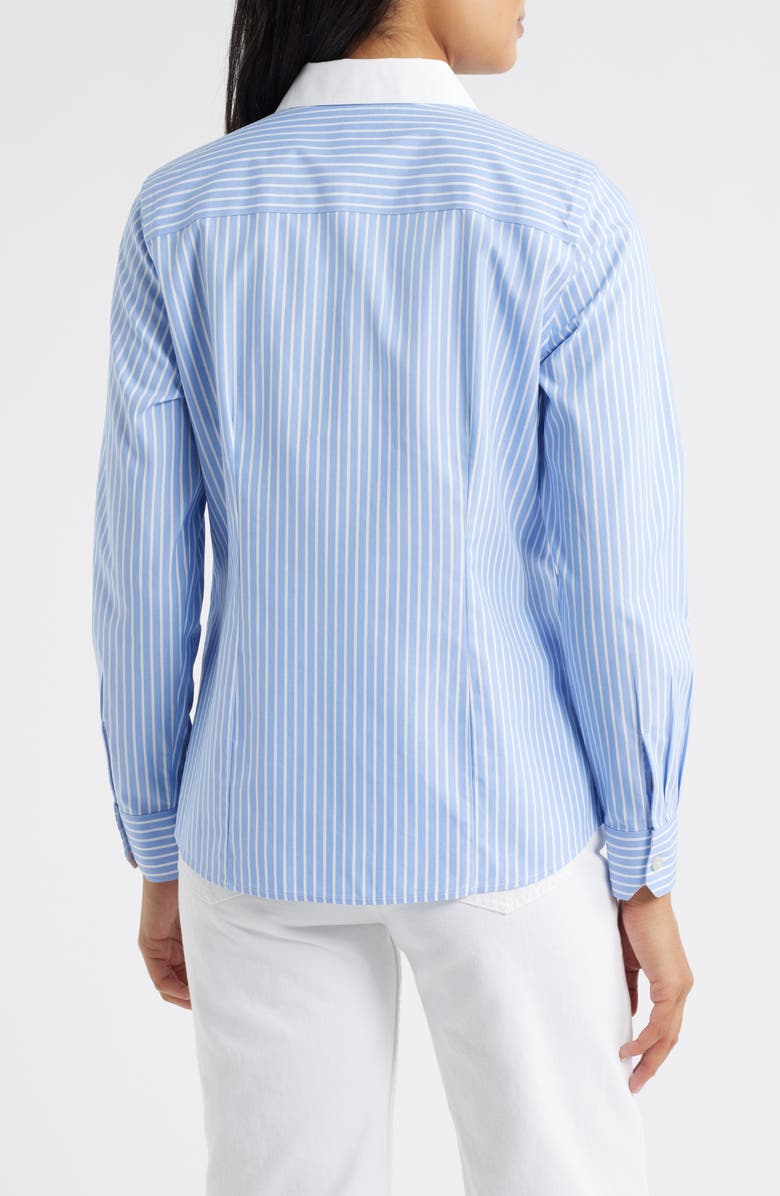 Foxcroft Dianna Stripe Non-Iron Cotton Shirt, Alternate, color, 