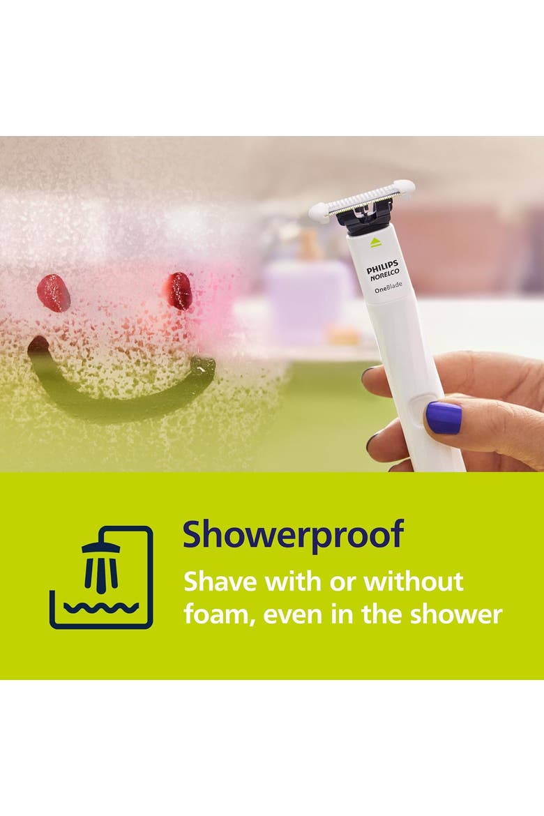OneBlade Intimate Pubic Groomer, SkinProtect Blade, Waterproof, Alternate, color, White