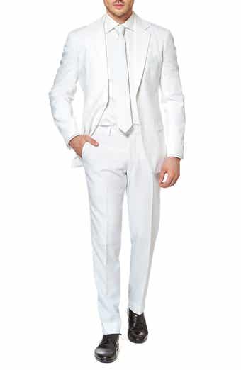 OppoSuits White Knight Trim Fit Two-Piece Suit with Tie