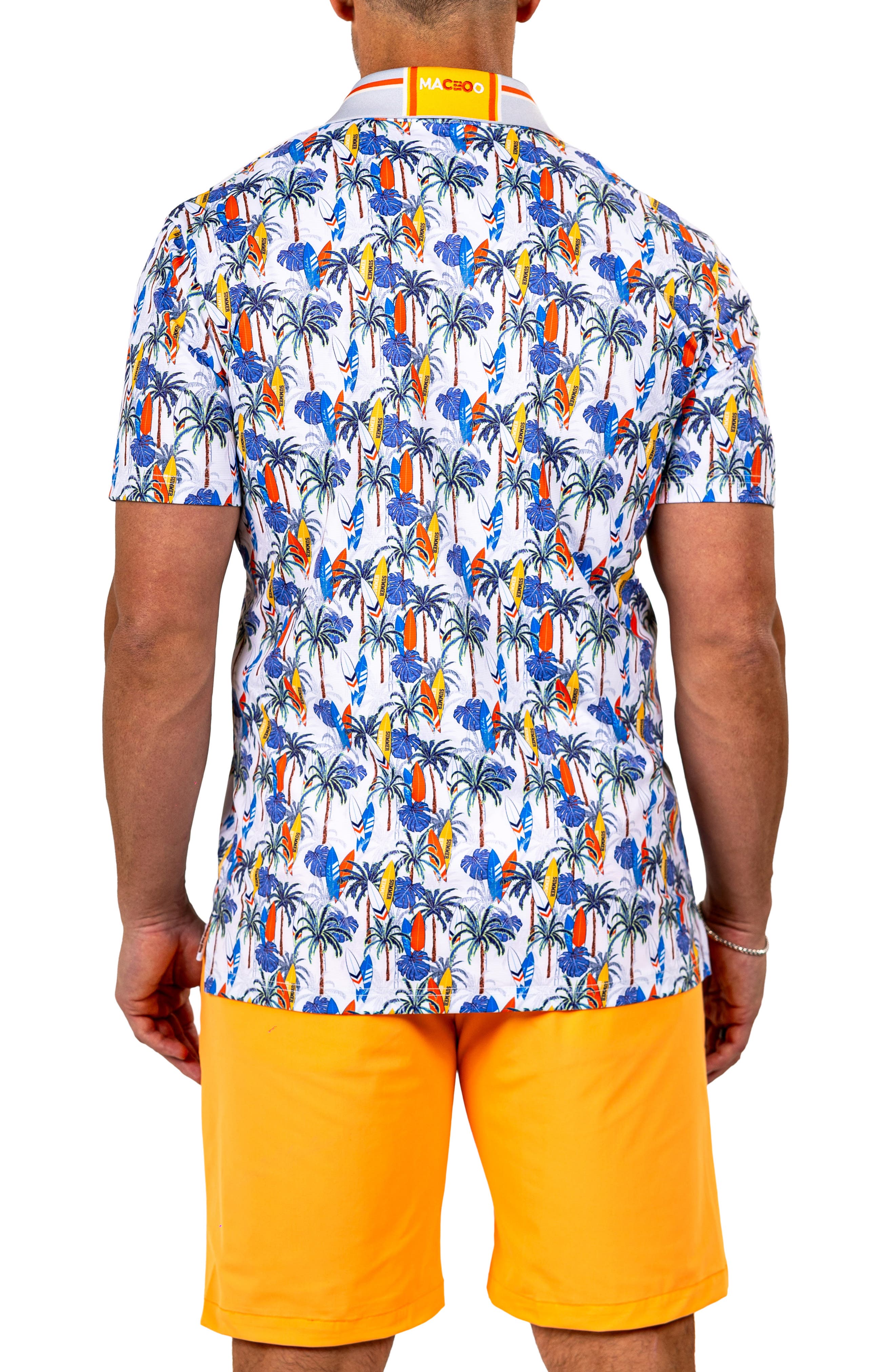 Marthyr0024 White Surfboard Print Golf Polo - image 2