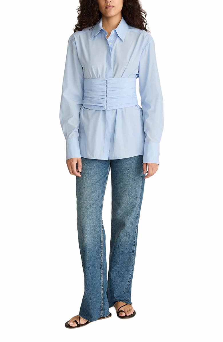 Rebecca Taylor Corseted Button Down, Main, color, Oxford