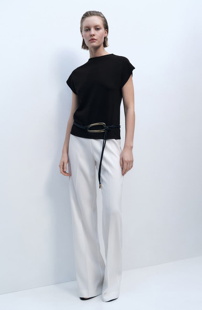 MANGO Fine Knit Sleeveless Sweater, Alternate, color, Chocolate