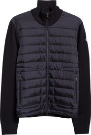 Moncler Quilted Nylon & Knit Cardigan