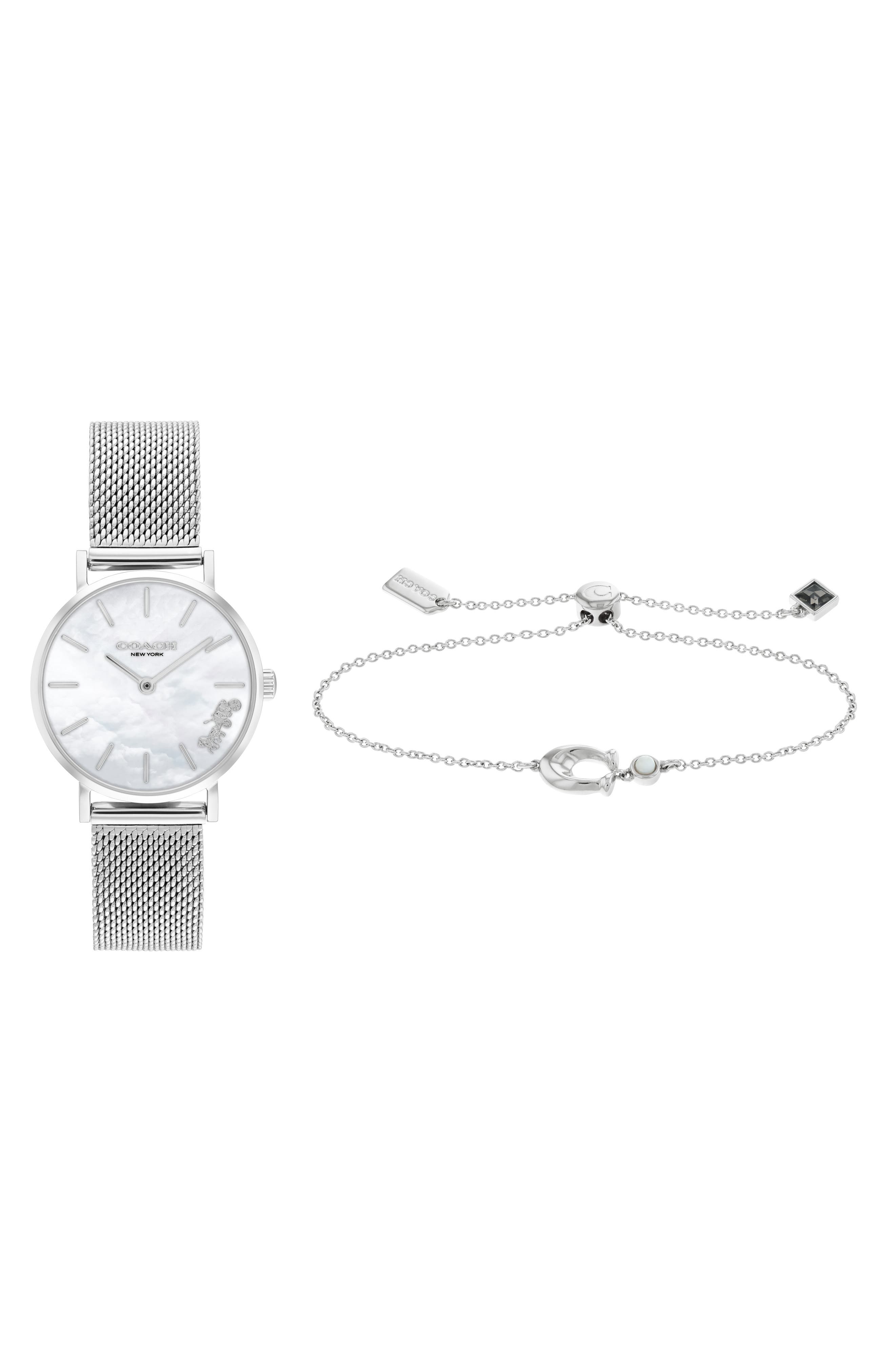 COACH Perry Mesh Strap Watch & Bracelet Set, 28mm