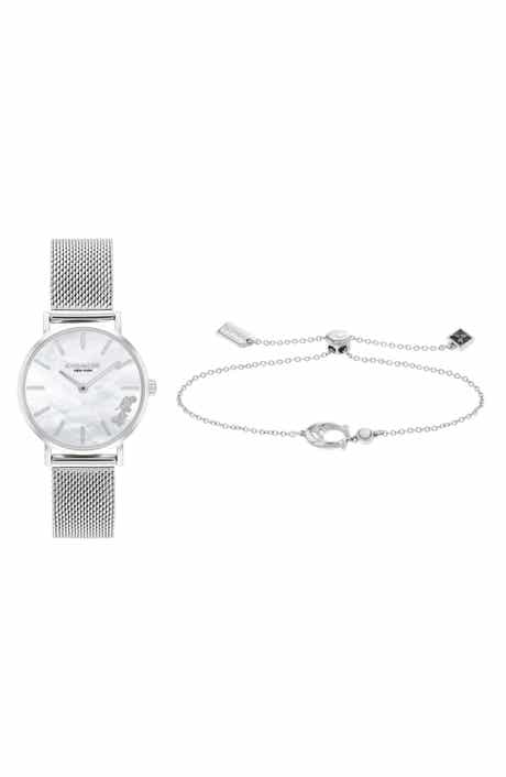 COACH Perry Mesh Strap Watch & Bracelet Set, 28mm