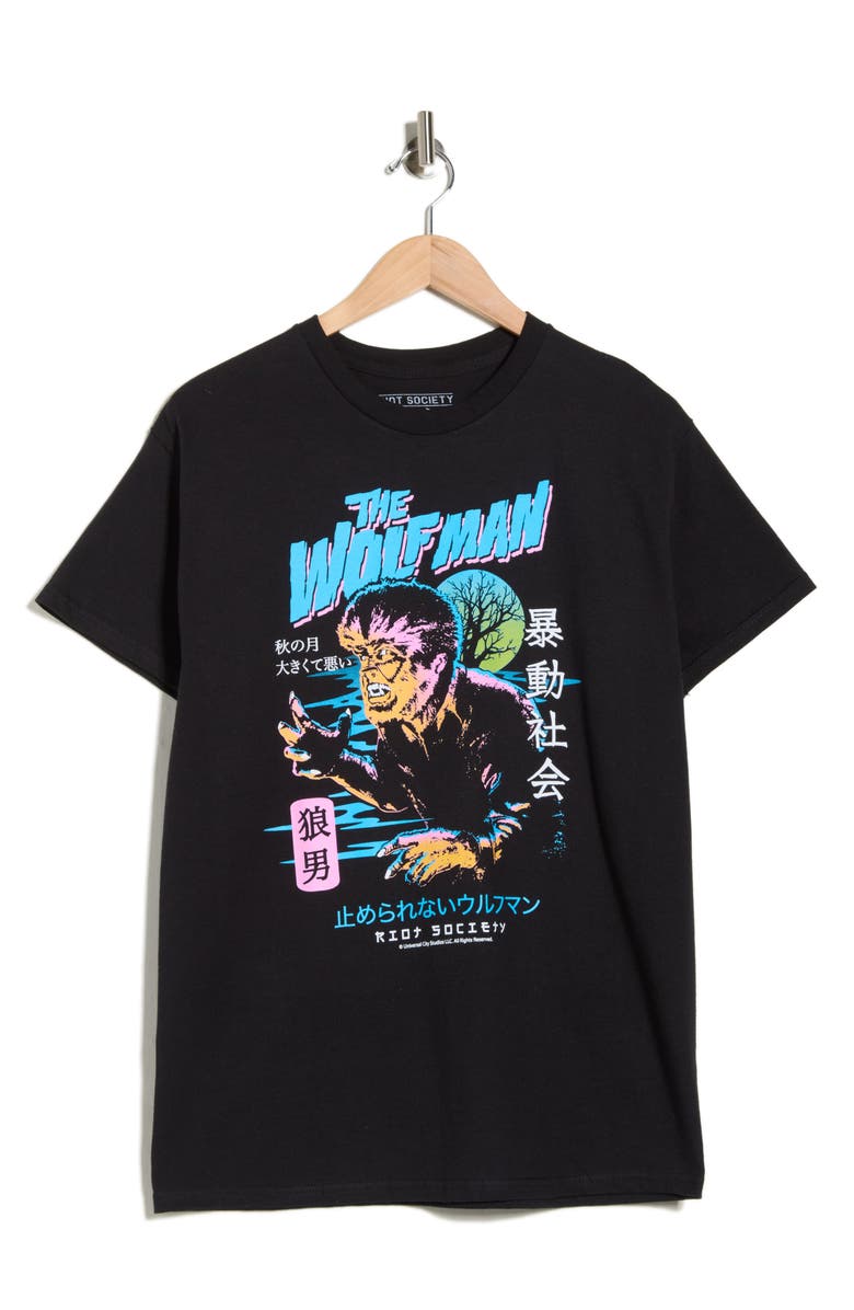 RIOT SOCIETY The Wolfman Graphic T-Shirt, Alternate, color, Black
