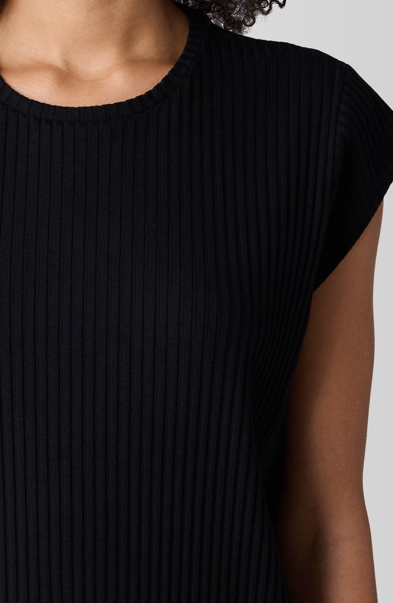 Eileen Fisher Crewneck Cap Sleeve Ribbed T-Shirt, Alternate, color, 
