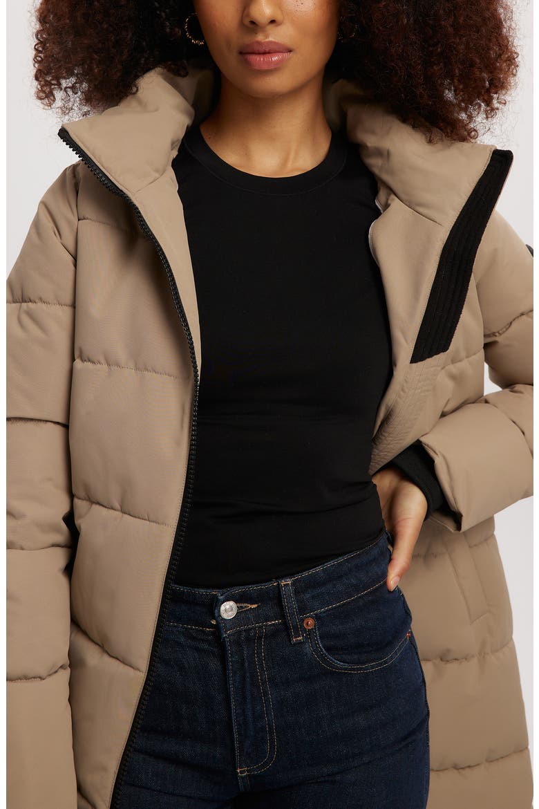 Winter Long Parka with Faux Fur Trim, Alternate, color, SAND