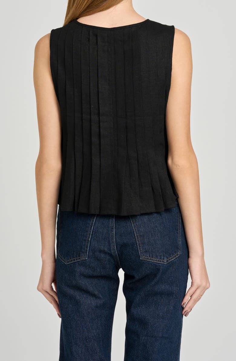 WAYF Romy Pleated Top, Alternate, color, Black