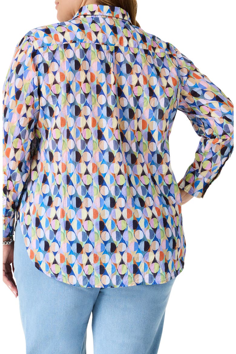 Social Circles Cotton Boyfriend Shirt, Alternate, color, BLUE MULTI