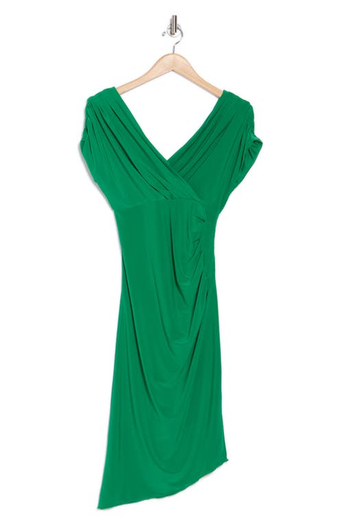 Vince Camuto Cap Sleeve Asymmetric Hem Body-con Dress In Green