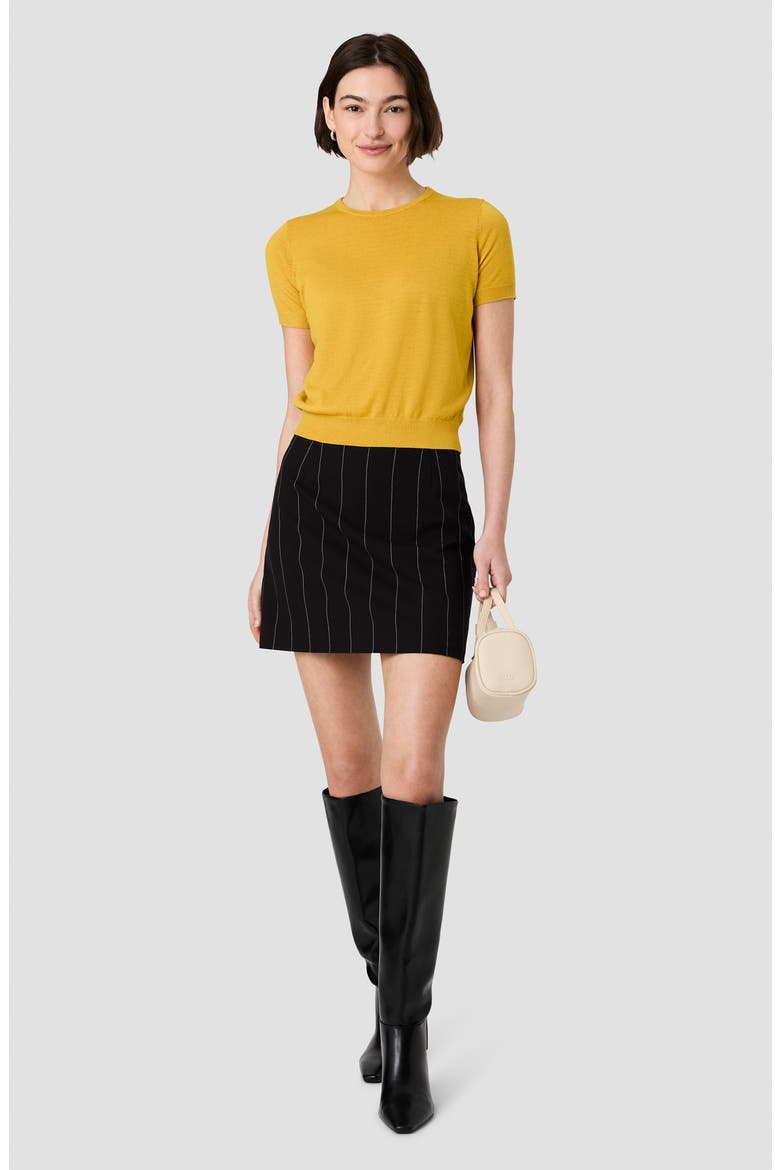 Nola Short Sleeve Sweater, Alternate, color, DEEP MARIGOLD