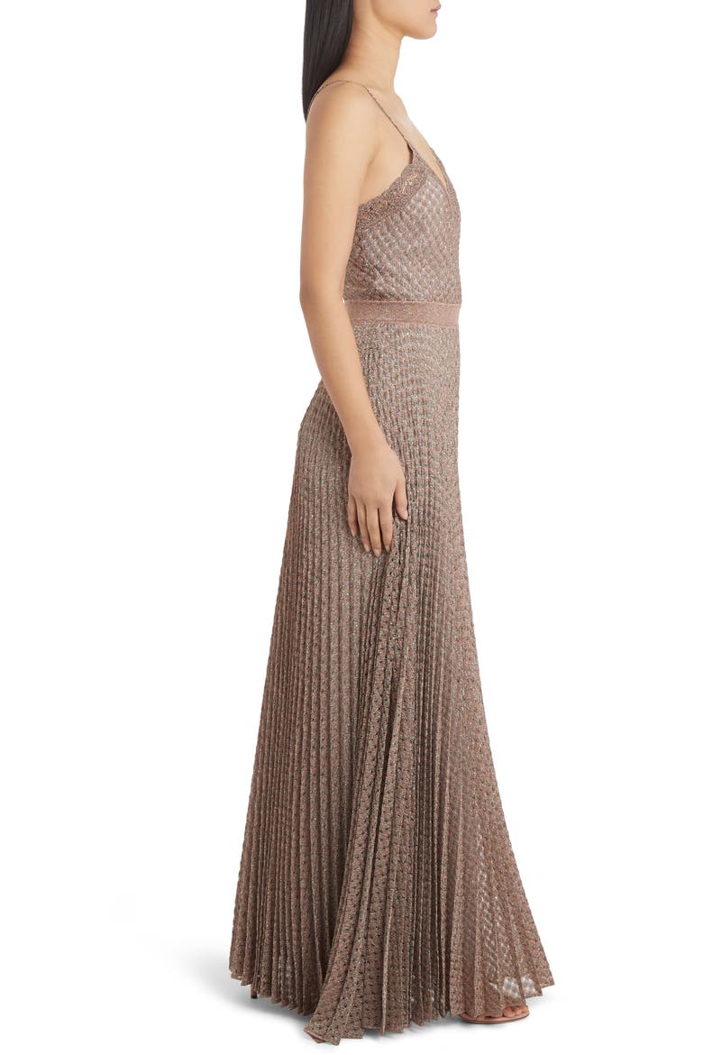 Metallic Pointelle Gown, Alternate, color, LIGHT PINK