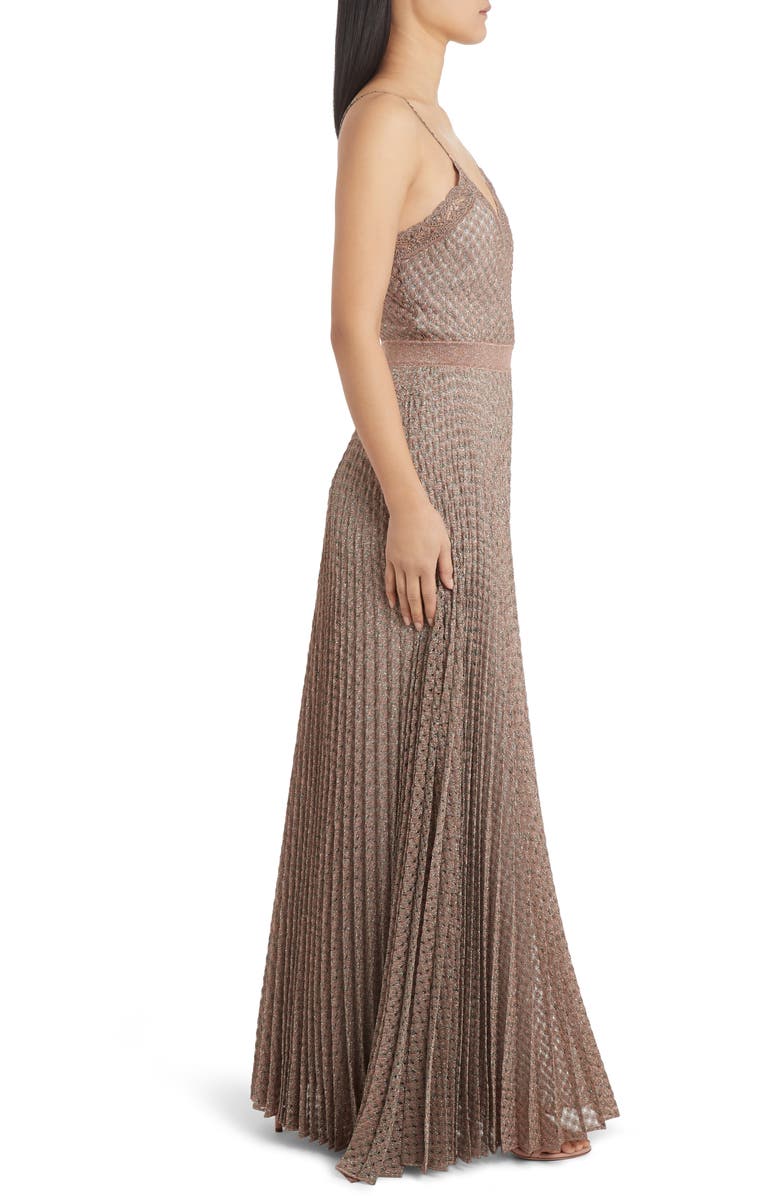 Missoni Metallic Pointelle Gown, Alternate, color, 