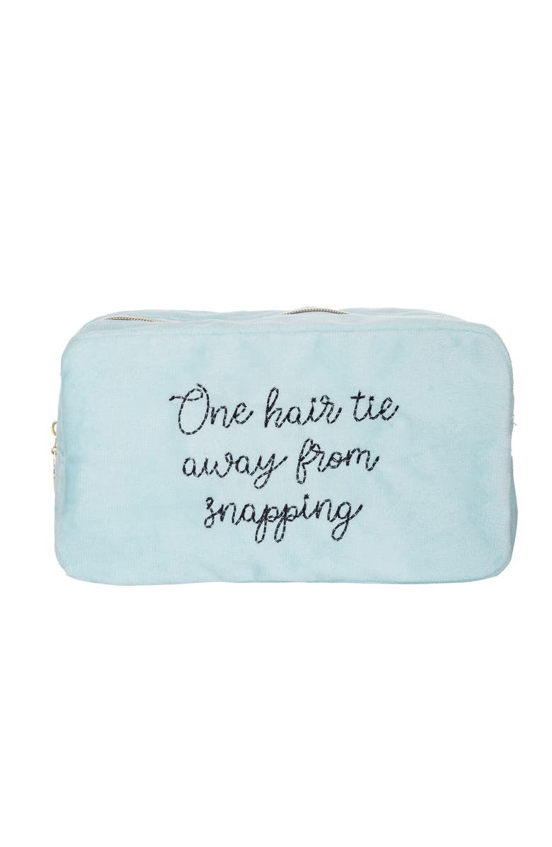 Totalee Gift One Hair Tie Away Large Velvet Bag Polyester Blue, Main, color, Blue