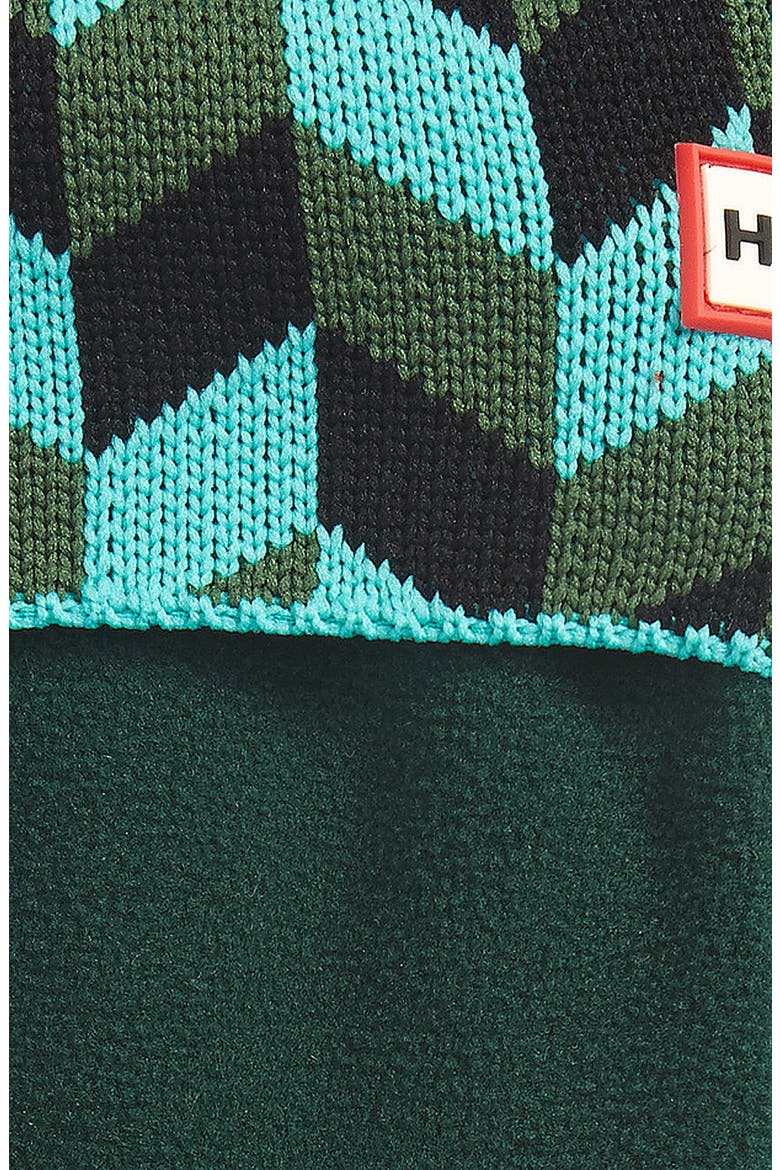 'Geometric Dazzle' Original Tall Fleece Welly Socks, Alternate, color, TOURMALINE GREEN/ DARK