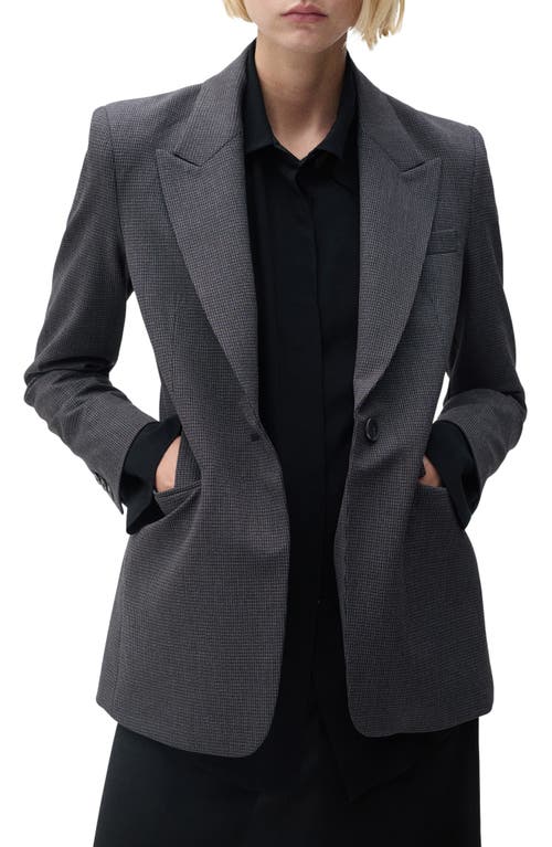Mango Slim Fit Micro Houndstooth Sport Coat In Gray