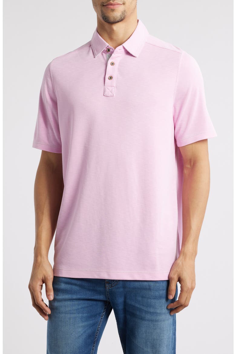 Vintage Slub Jersey Polo, Main, color, HOT PINK