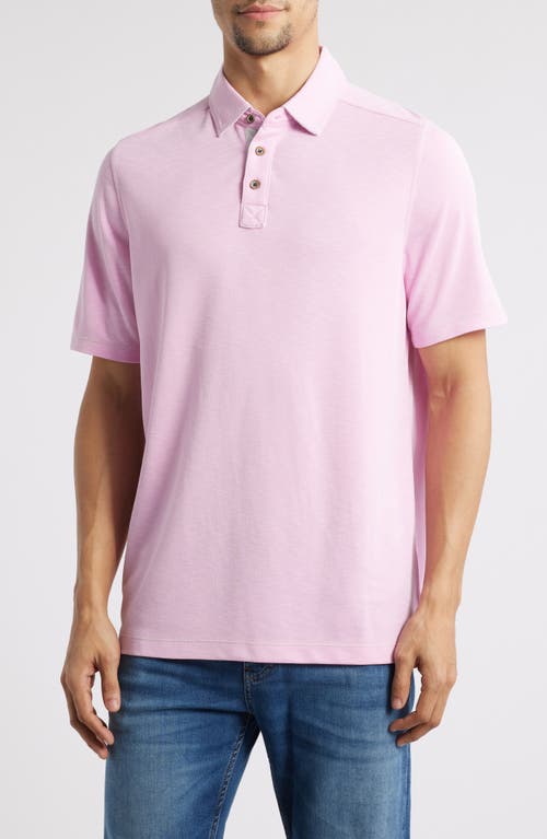 Johnston & Murphy Vintage Slub Jersey Polo In Hot Pink
