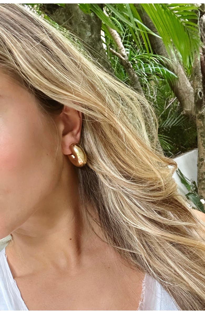 Alexa Leigh Chubby Hoop, Alternate, color, Yellow Gold