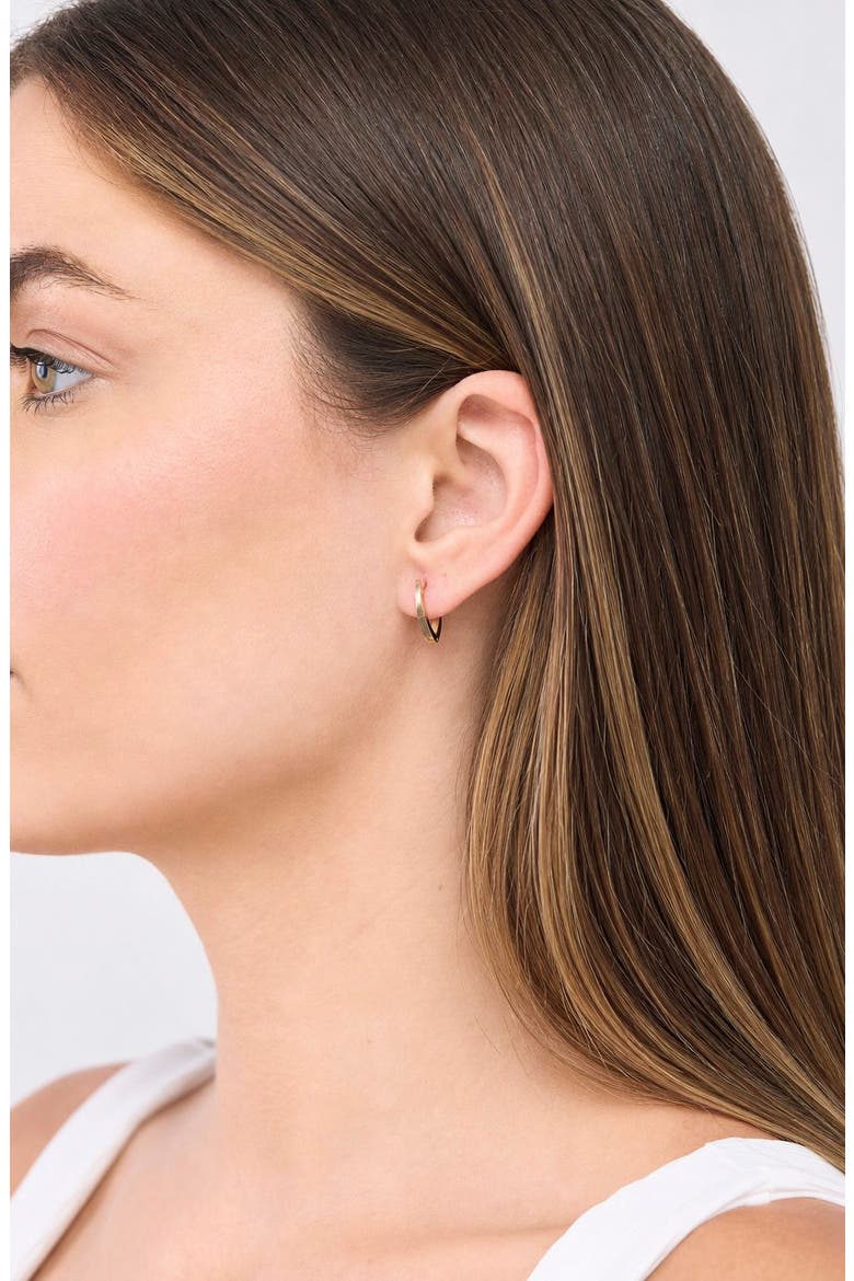 14k Gold V-Hoop Earrings, Alternate, color, 14KY