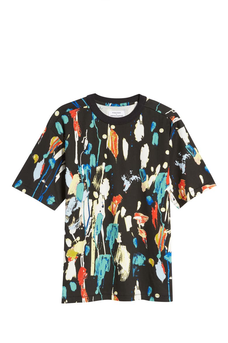 Cristina Martinez Gender Inclusive Graphic Tee, Alternate, color, BLACK MESSY TERRANE